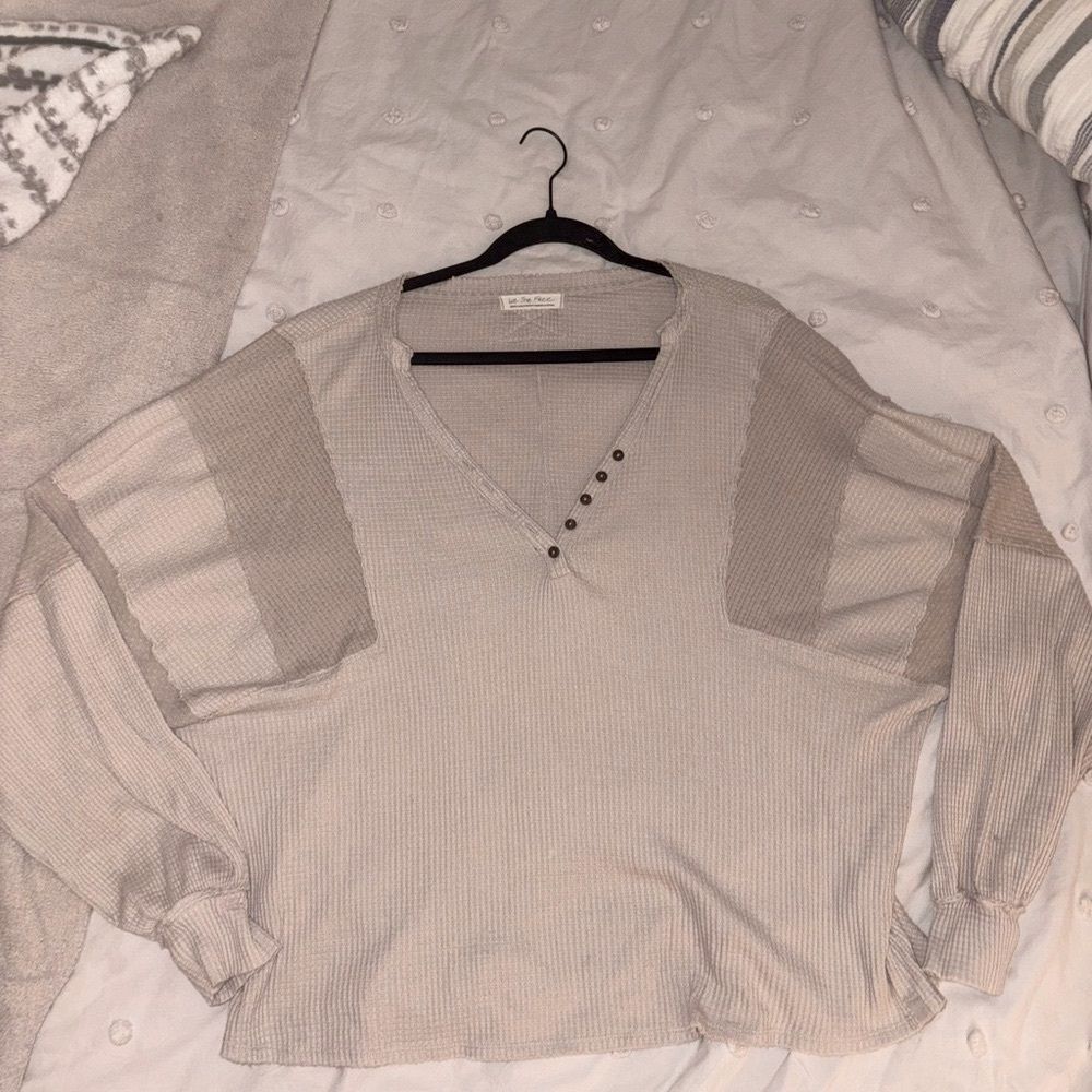 We The Free Taupe Knit Sweater